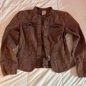 Faded Glory Brown Button-Front Lightweight Jacket